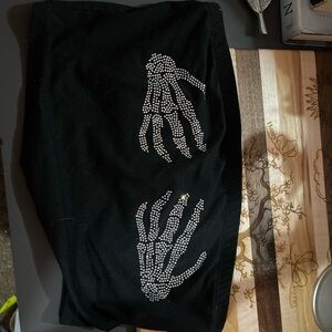 Black Skeleton Hand Design Top